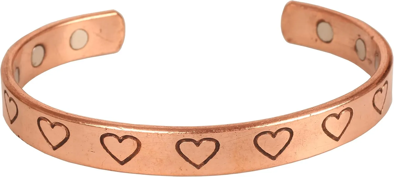 Touchstone Handcrafted Copper Bracelet Hand Forged with Solid and High Gauge Tibetan Style Engraved Cuff Jewelry For Women Men