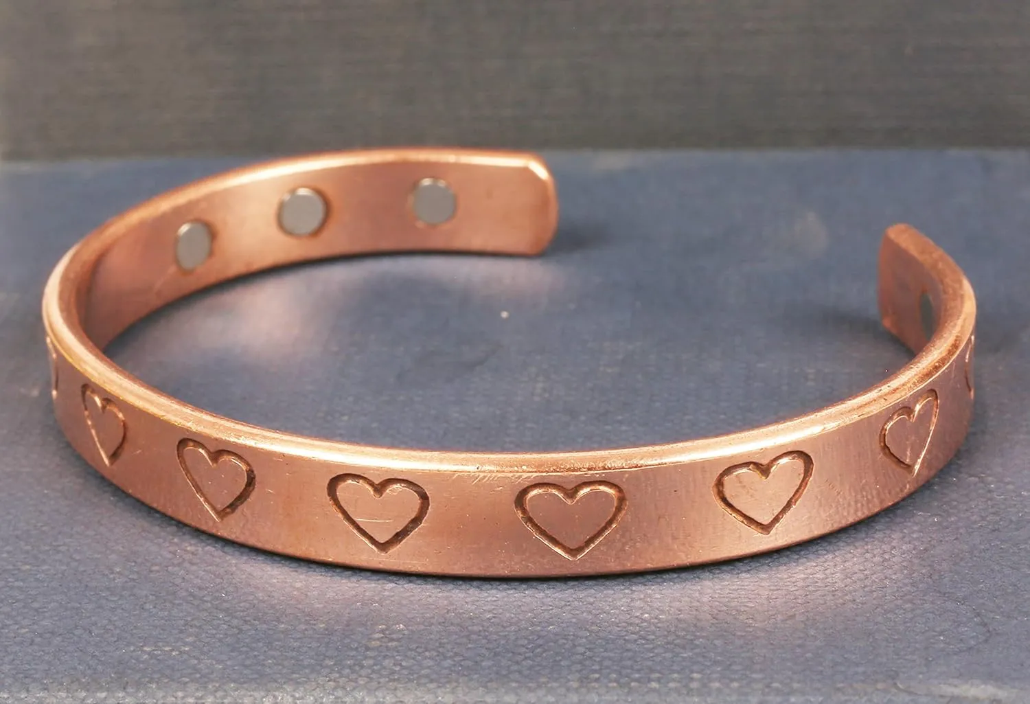 Touchstone Handcrafted Copper Bracelet Hand Forged with Solid and High Gauge Tibetan Style Engraved Cuff Jewelry For Women Men