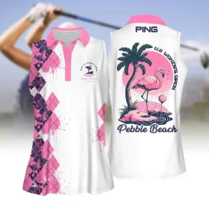 U.S Op Pebble beach Women Short Sleeve Polo Shirt, Sleeveless Polo Shirt, Ladies Sleeveless Golf Shirt