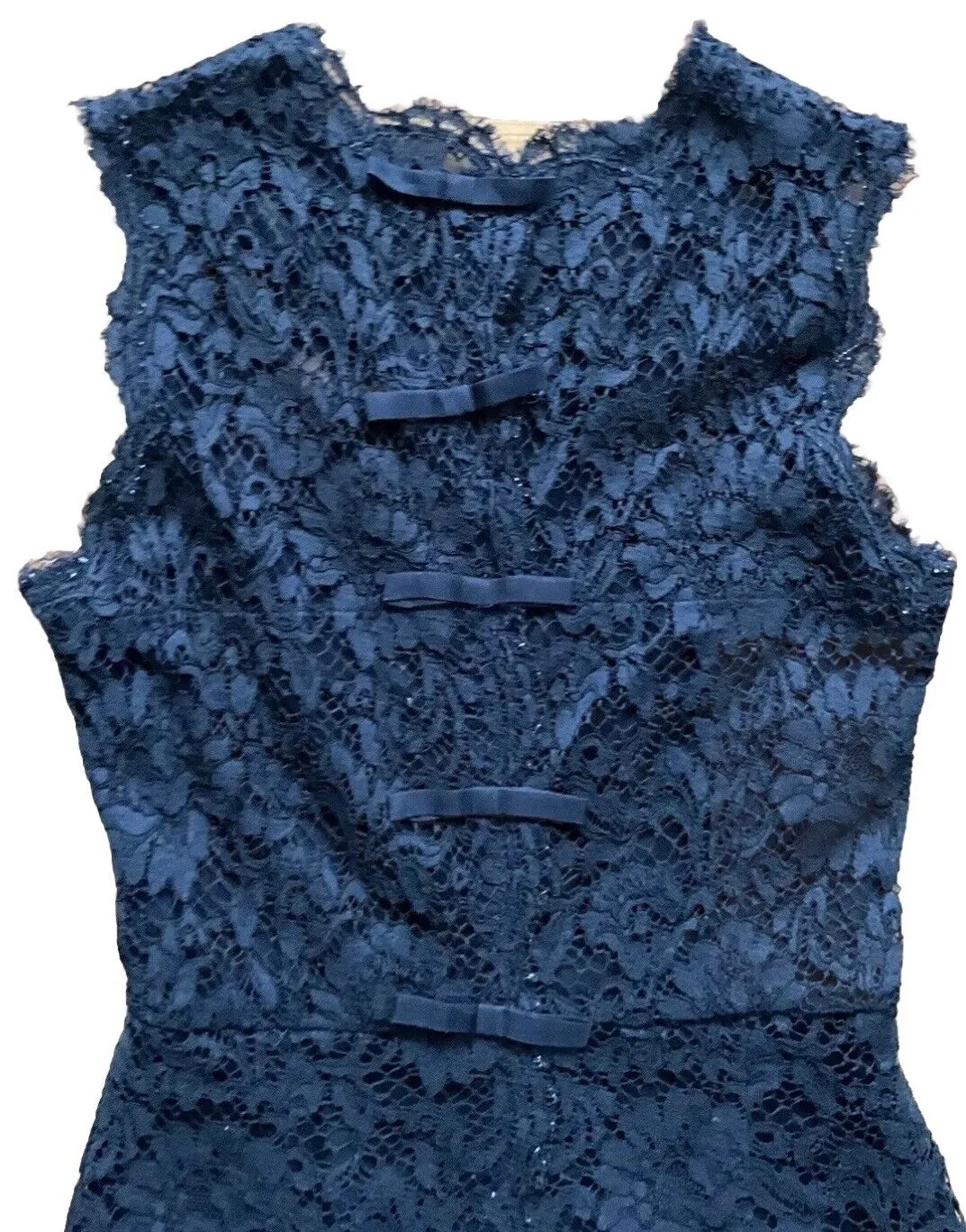Valentino Black Lace Sheath Bow Dress Size I 38 XS ladies