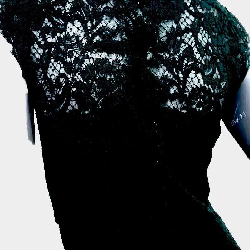 Valentino Black Lace Sheath Bow Dress Size I 38 XS ladies