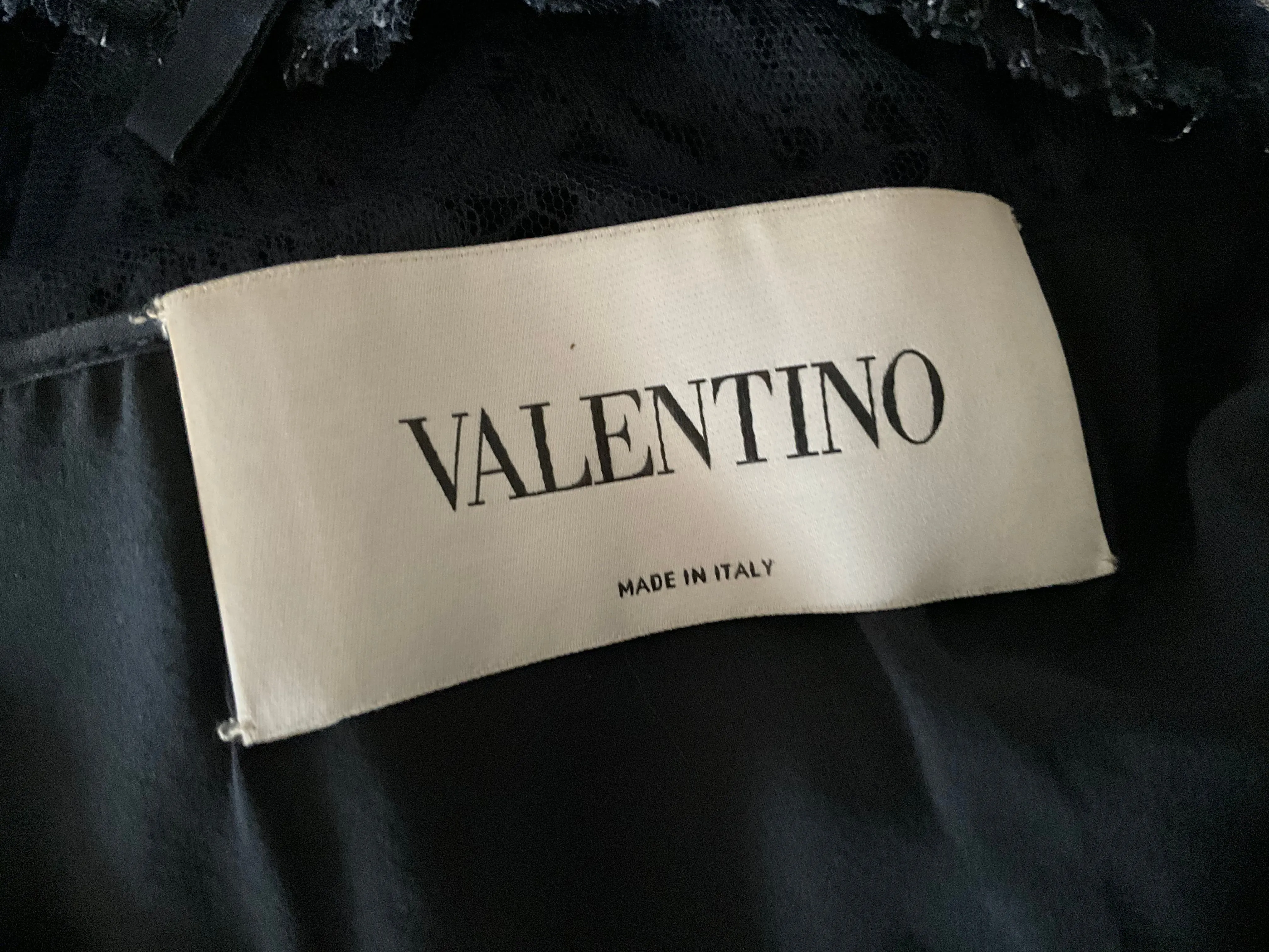 Valentino Black Lace Sheath Bow Dress Size I 38 XS ladies