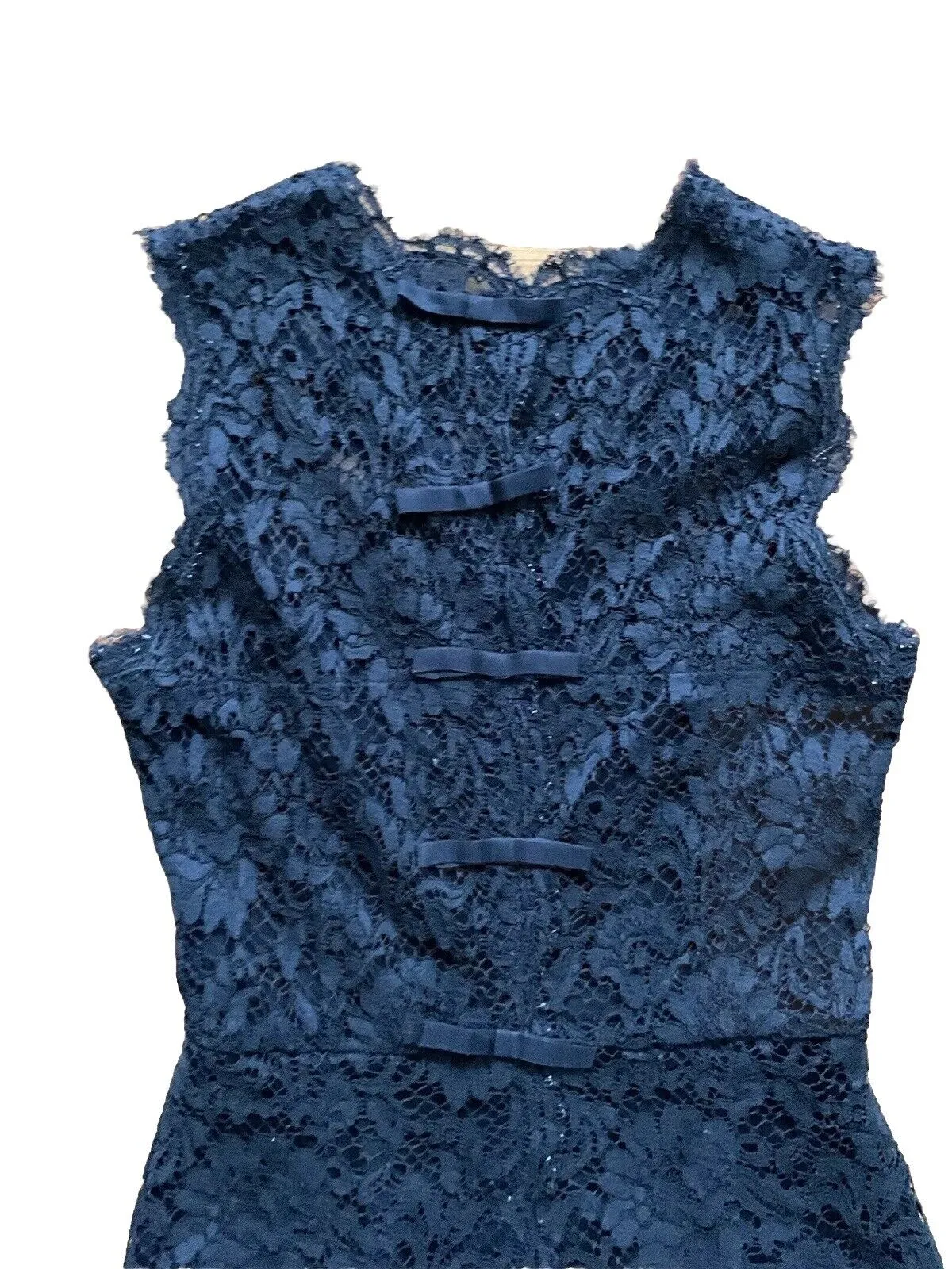 Valentino Black Lace Sheath Bow Dress Size I 38 XS ladies