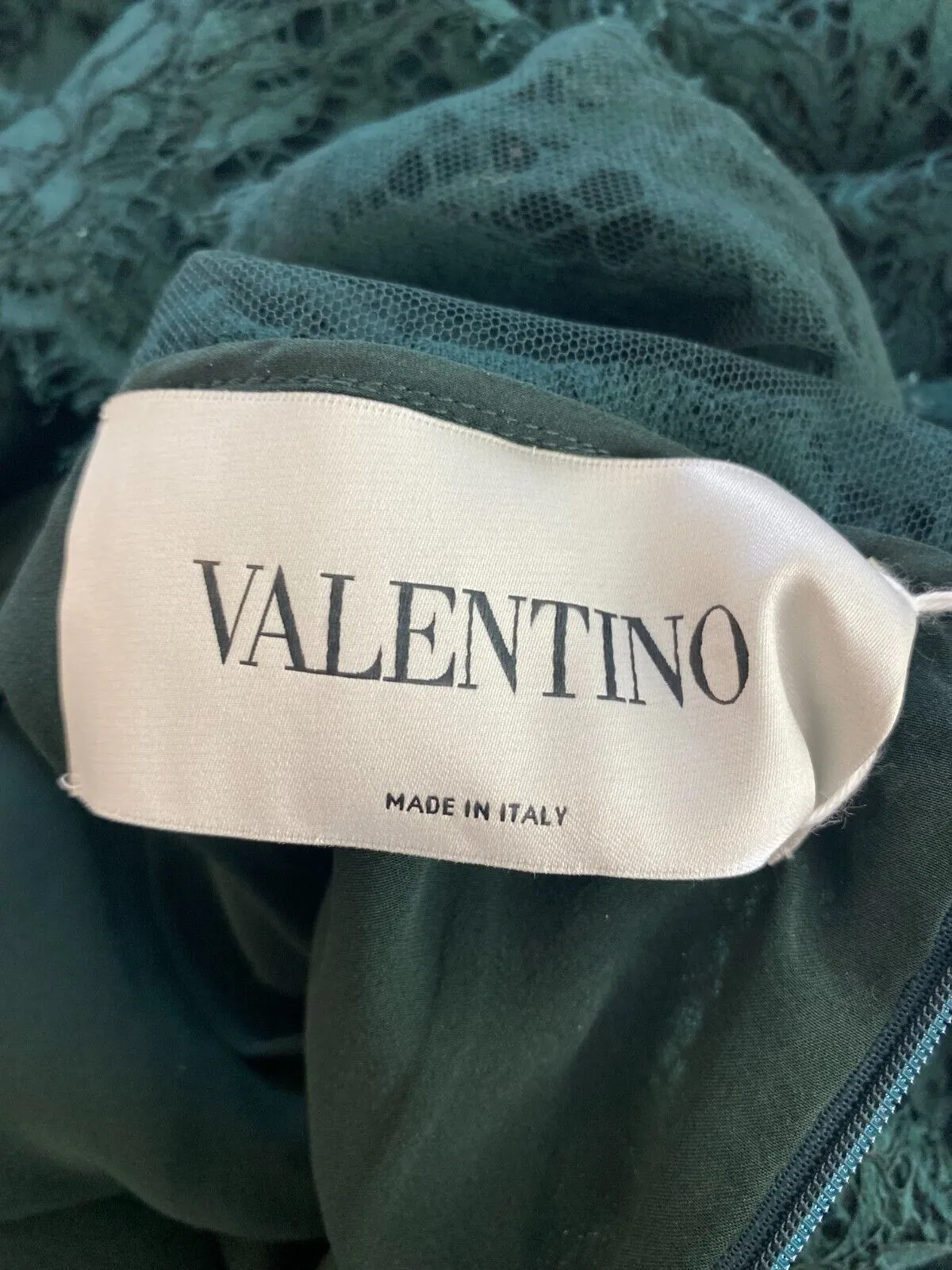 Valentino green lace long sleeve dress size UK10/US6