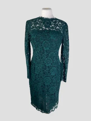 Valentino green lace long sleeve dress size UK10/US6