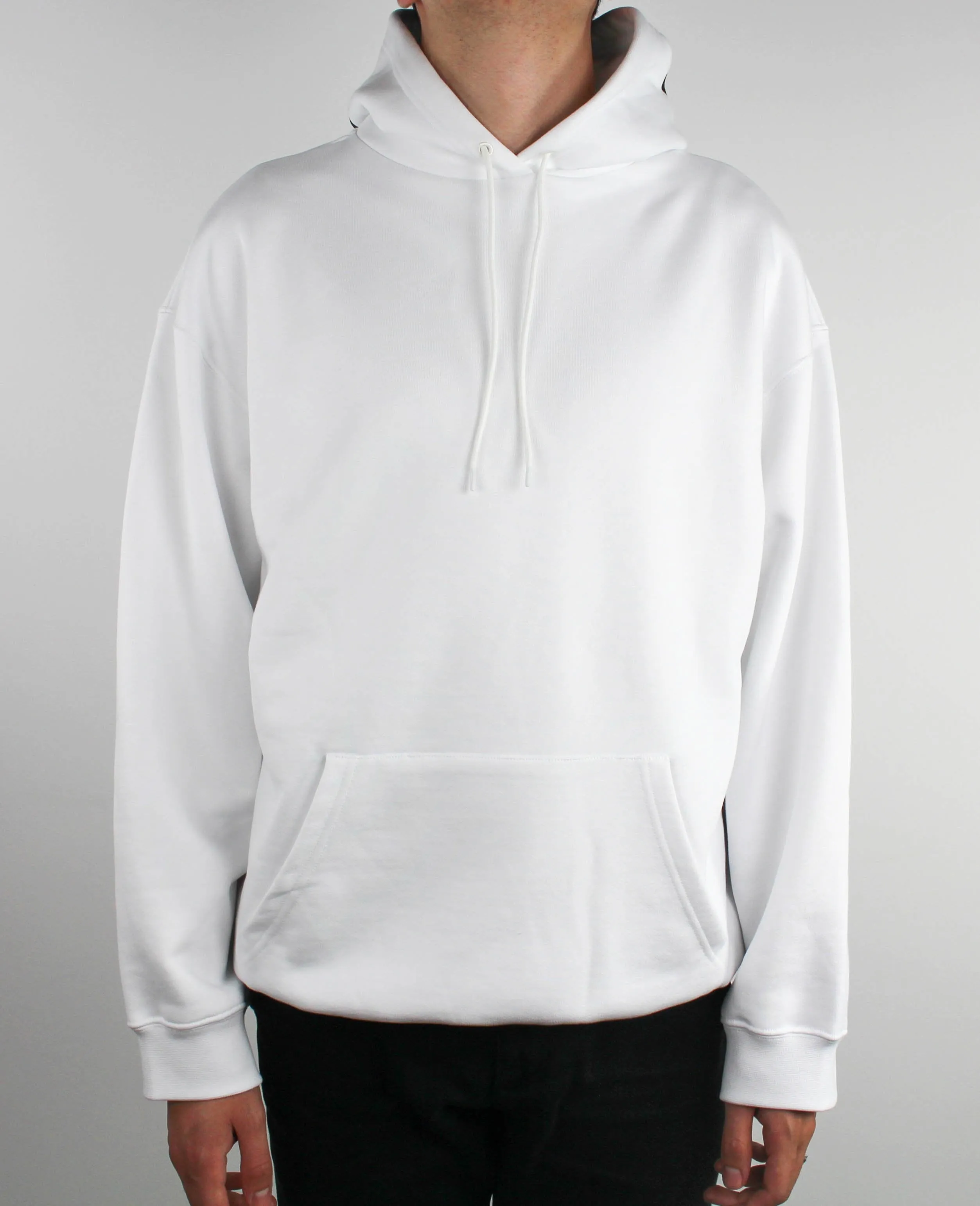 White Logo Printed Hoodie