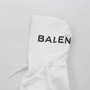 White Logo Printed Hoodie