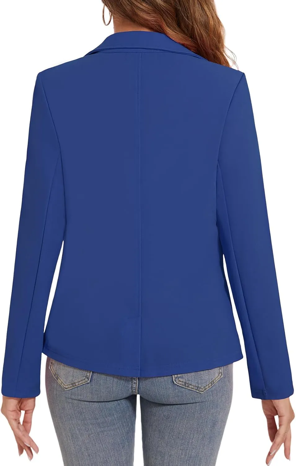 Women's Button Front Blazer Jackets Long Sleeve Lapel Business Casual Office Work Lightweight Blazers with Pocket