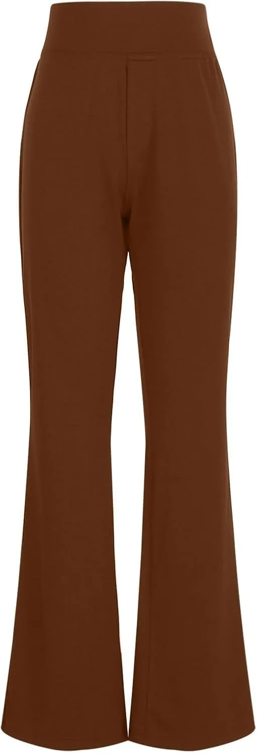 Womens Dress Pants High Wasited Bootcut Office Work Pants Soft Stretchy Trouser Style Yoga Pants with Pockets Slacks