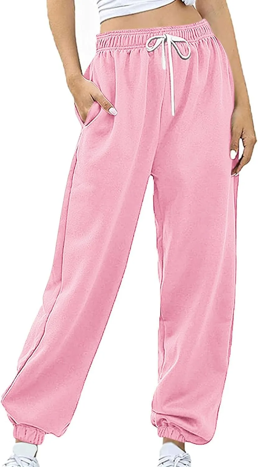 Womens Sweatpants 2024,High Waisted Baggy Sweatpants Joggers Sport Active Workout Jogger Pants with Pockets Trousers