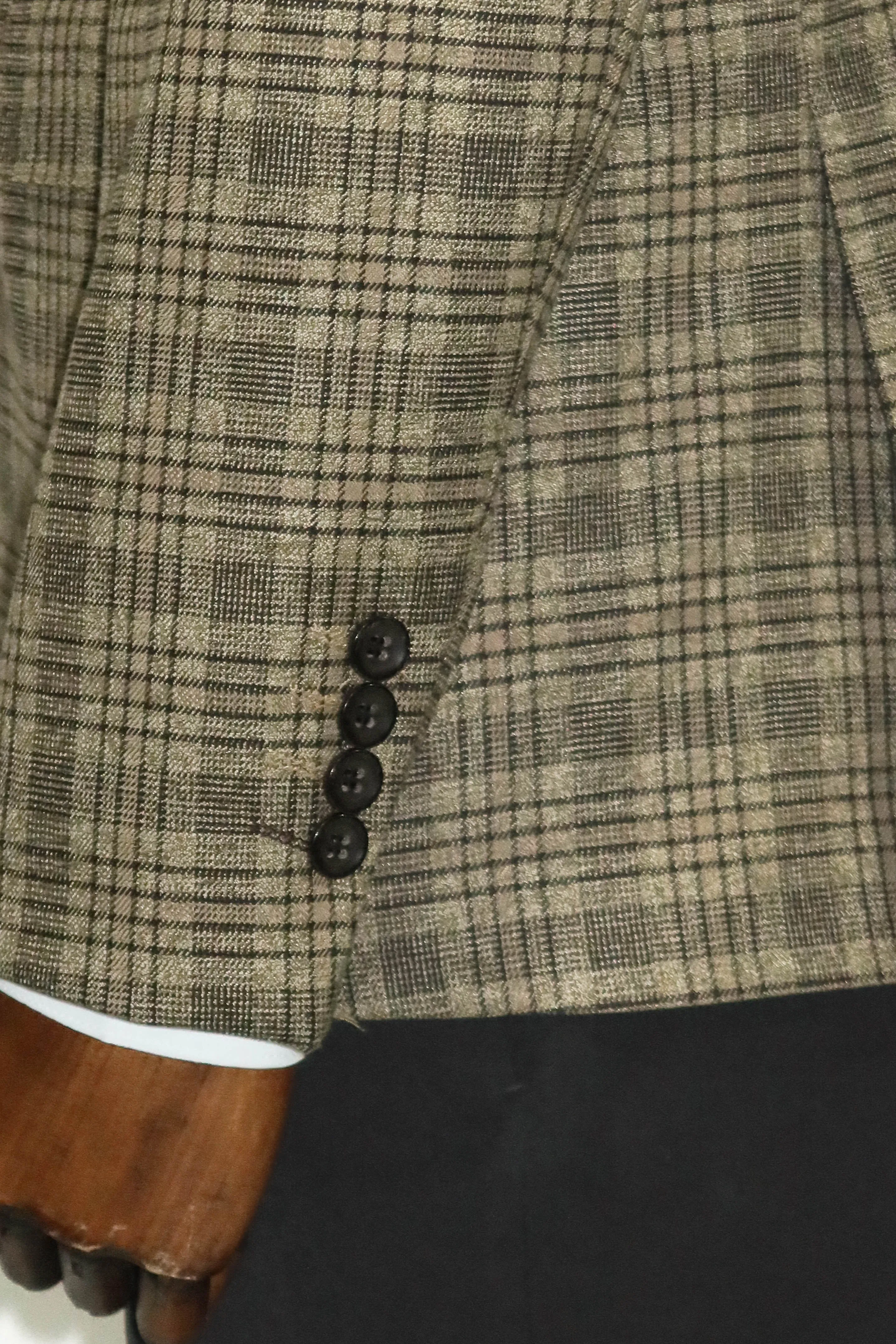 WSS Checked Slim-Fit Light Brown Men Blazer  - Singen