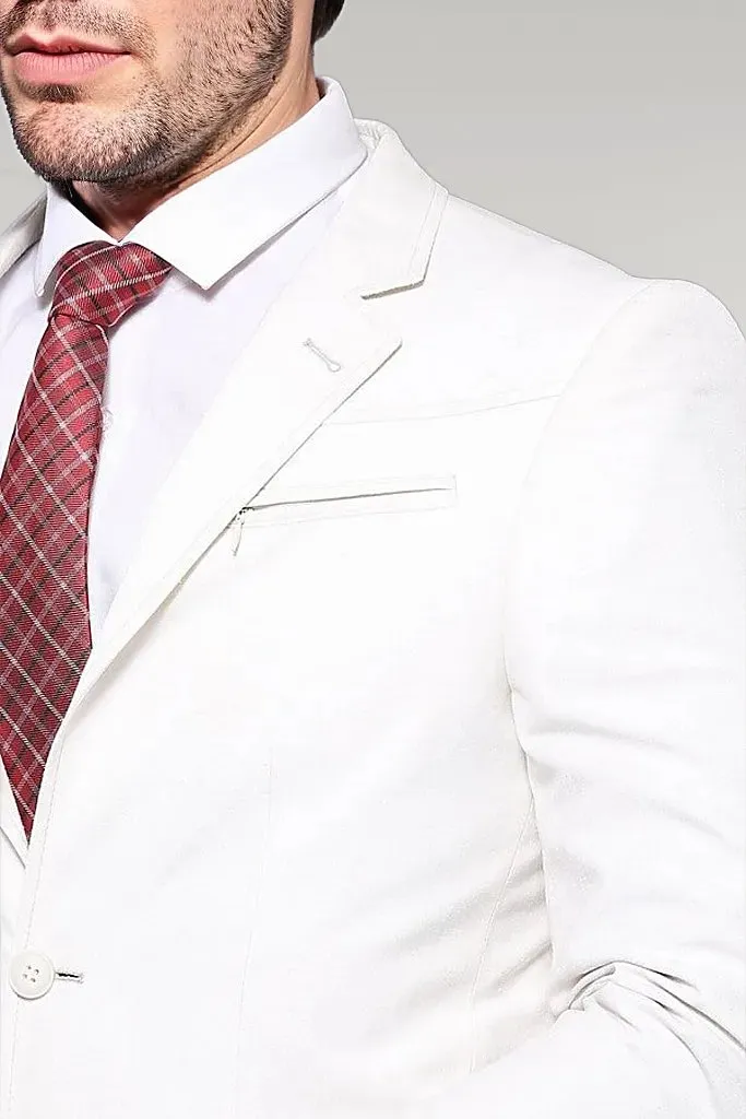 WSS Chest Zippered Detail Cream Linen Jacket  - Singen